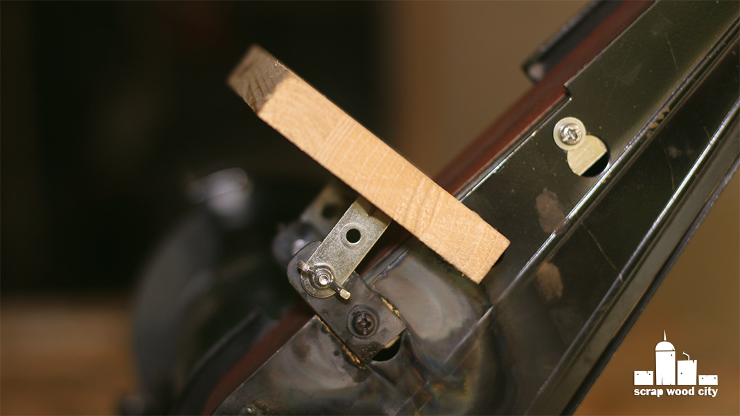scrap wood city DIY tool rest for sharpening with the vertical belt sander