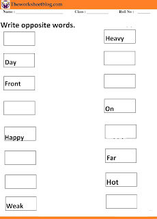 opposites worksheets for grade 1 and grade 2