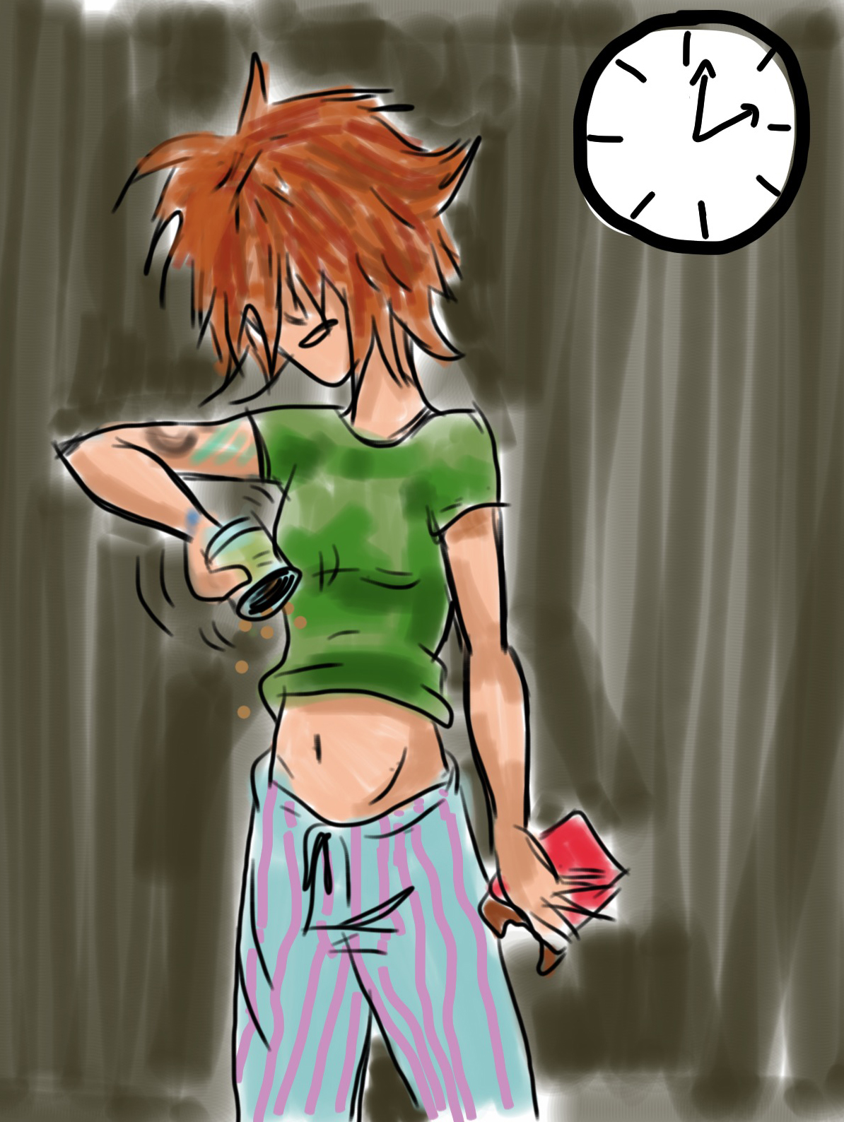 Drawing of girl shaking jar. GIRL, CRAFTED blog.