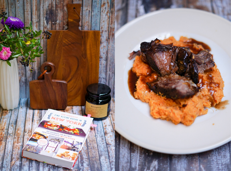 Stewed Beef Ribs with Sweet Potato Mash {Smitten Kitchen - Eine Kleine Küche in New York}, H&M Kerze Mahagony IKEA Vase; geschmorte Rinderrippe