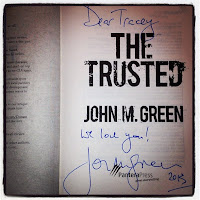 Signed flyleaf of The Trusted by John M. Green