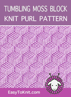 Knitted fabrics by using knit and purl stitches