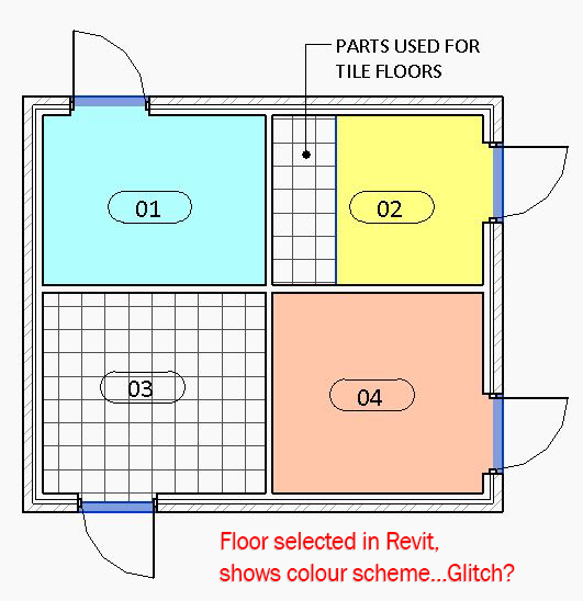 Revit Link Parts Colour Schemes, How To Calculate Shower Tile Square Footage In Revit