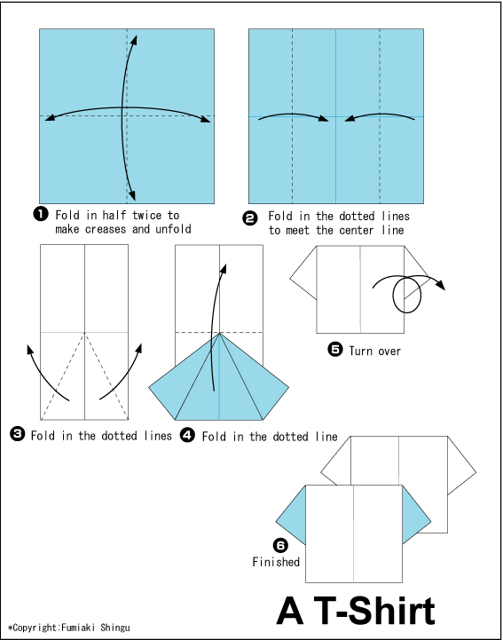 T-Shirt (Large Size) - Easy Origami instructions For Kids