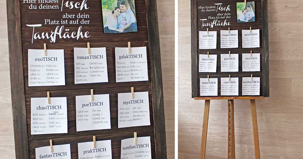 Kreativ oder Primitiv? Sitzplan zur Hochzeit
