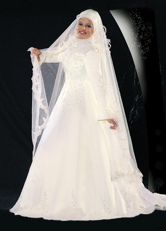 Modern Muslim Wedding Dresses Design With Veil Wedding dresses
