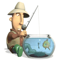 אנימציה של דייג דג באקווריום