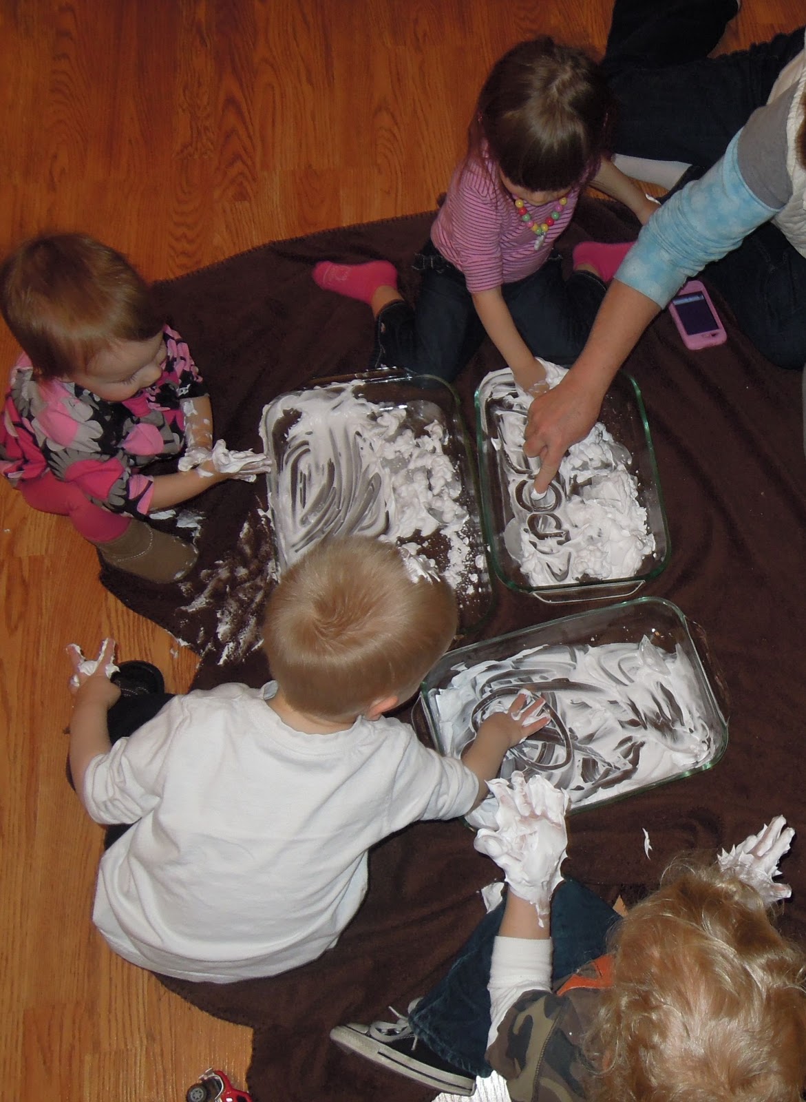 Shaving Cream/Ice Sensory Fun Still Playing School