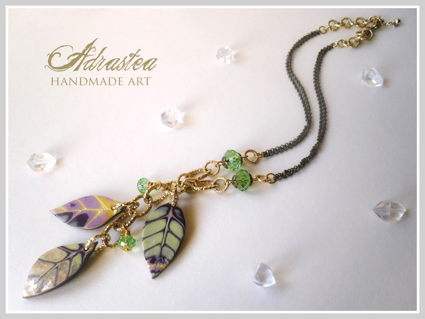 Collana (collier) Pendentif Hibou Et Feuilles - Couleur Bronze, Neuf Avec étiquettes