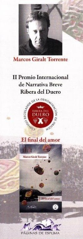 Marcapáginas de mi colección PREMIO NARRATIVA BREVE RIBERA DEL DUERO
