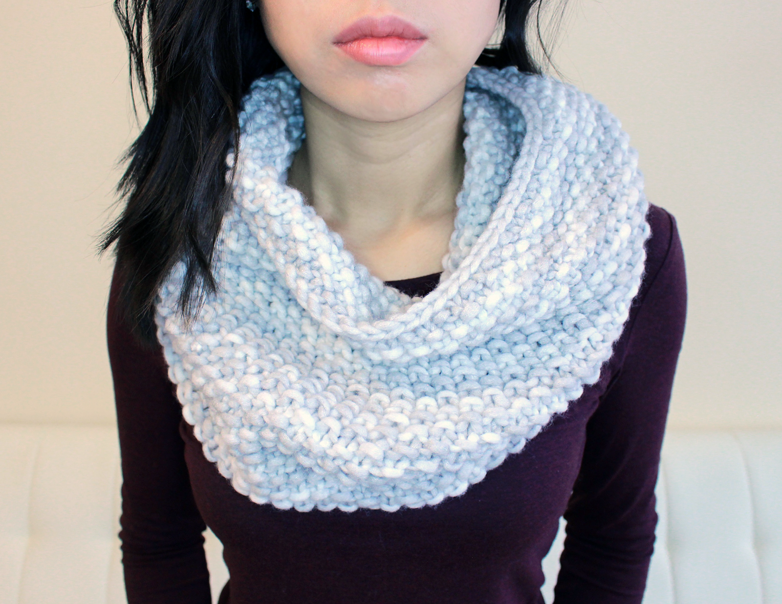 Purllin Snow Day Infinity Scarf Free Pattern