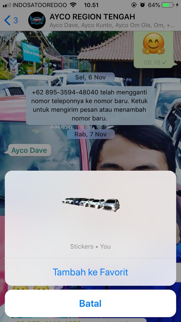 Sticker whatsapp di iphone