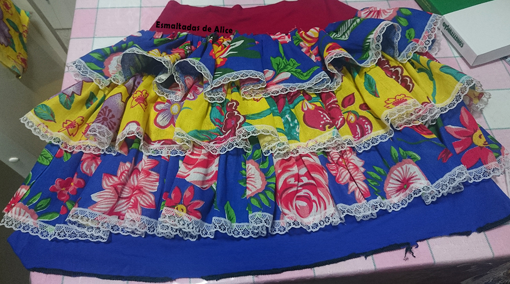 saia de retalhos para festa junina