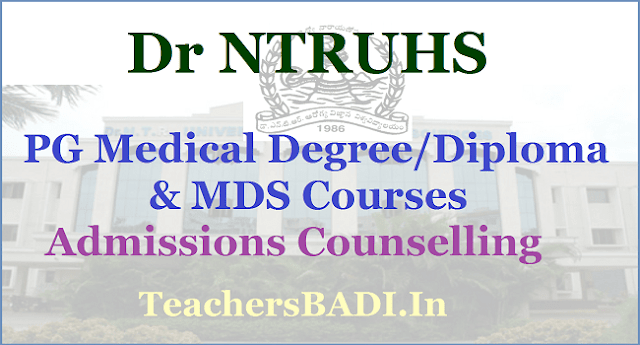Dr NTRUHS PG Medical Degree/Diploma & MDS Courses Admissions Counselling 2017 Dr NTRUHS PG Medical Degree, Diploma Courses, MDS Courses Admissions Counselling 2017