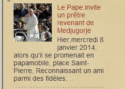 Medjugorje actualités Le Pape invite un prêtre revenant de Medjugorje