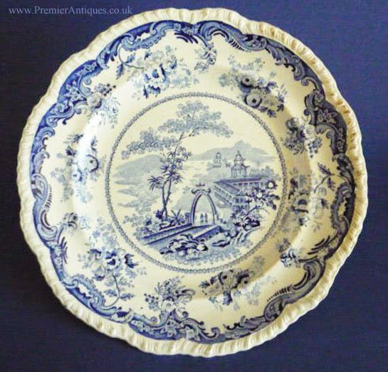 Premier Antiques Early blue and white Bell Vue Pottery 'Chinese