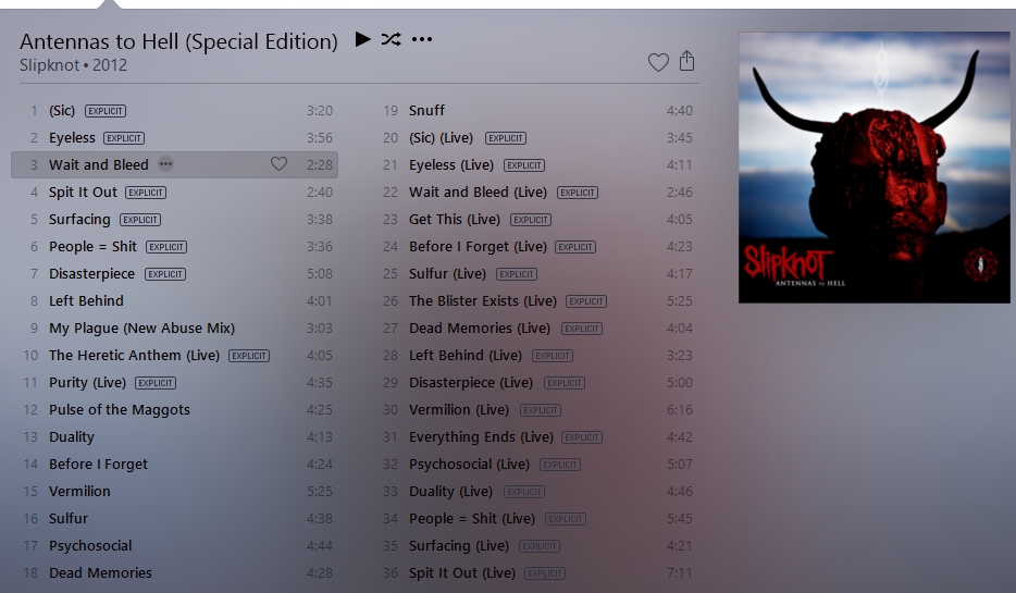 iTunes Plus M4a Aac 100 DESCARGAR Slipknot Antennas to Hell