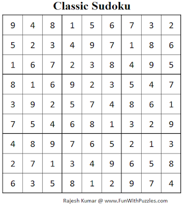 Number Place (Fun With Sudoku #59) Solution