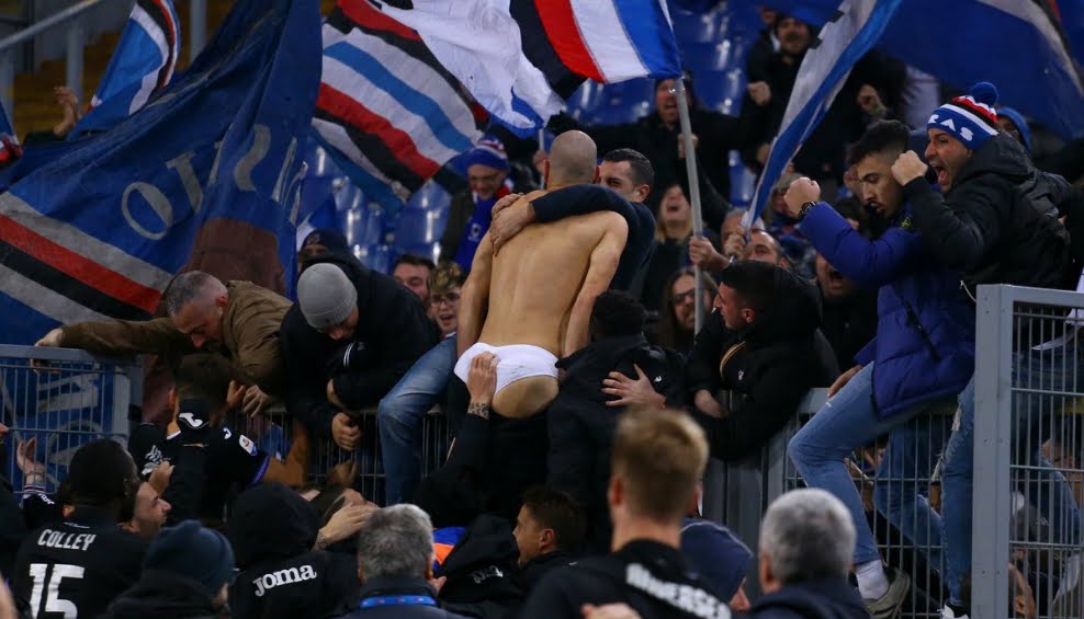 Incredibile Lazio-Sampdoria: Saponara fa 2-2 in acrobazia al 99' e resta in mutande.