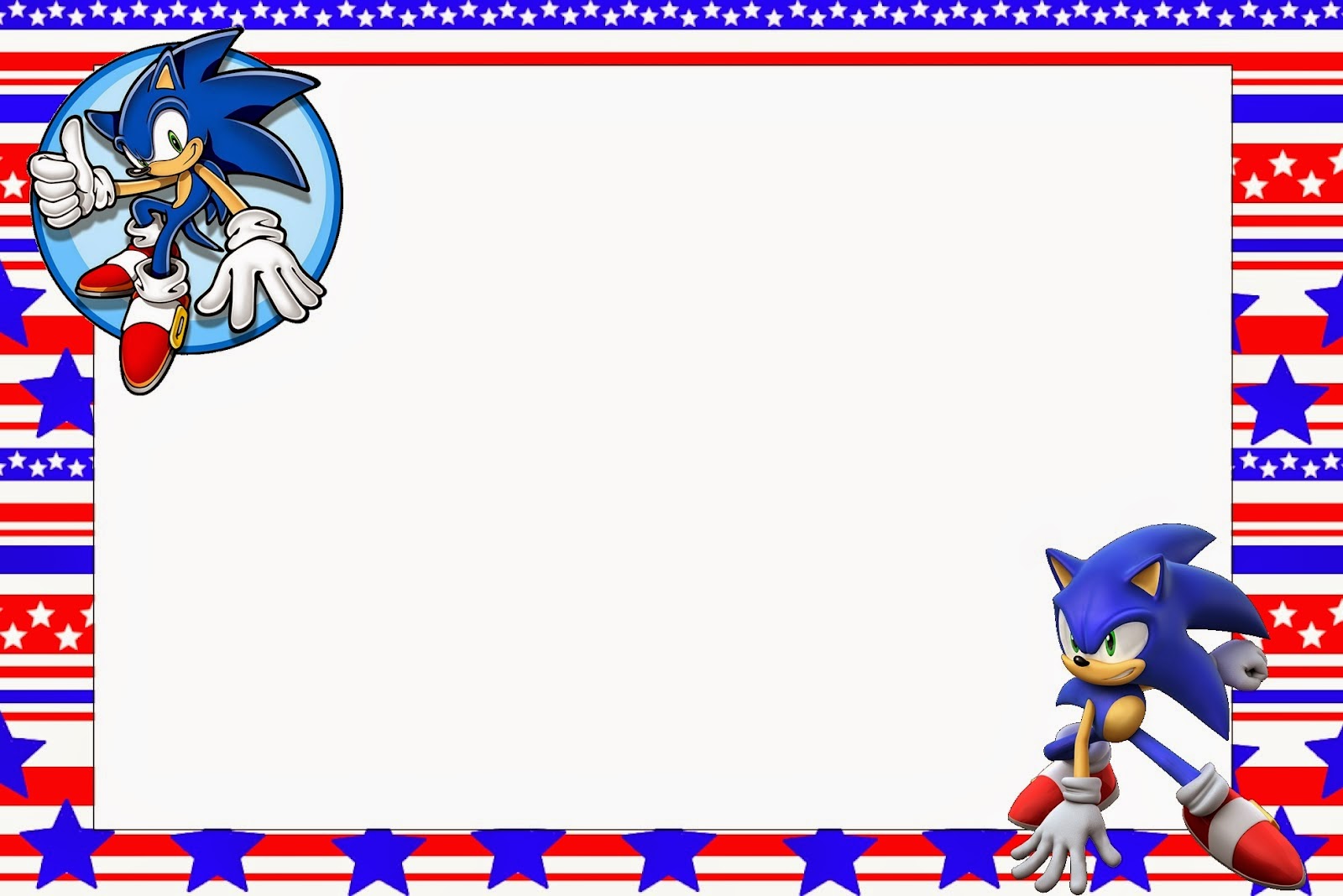 Sonic: Free Printable Invitations, Labels or Cards.