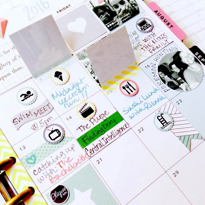 Planner Spread by Janet Perafan-Babar: Clique Kits Raskog July 2016 Kit