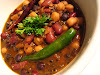 Black and Yellow Chickpeas in a Sweet and Spicy Sauce