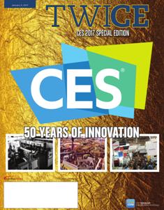 TWICE This Week In Consumer Electronics 2017-01 - 5 January 2017 | ISSN 0892-7278 | TRUE PDF | Quindicinale | Professionisti | Consumatori | Distribuzione | Elettronica | Tecnologia
TWICE is the leading brand serving the B2B needs of those in the technology and consumer electronics industries. Anchored to a 20+ times a year publication, the brand covers consumer technology through a suite of digital offerings, events and custom content including native advertising, white papers, video and webinars. Leading companies and its leaders turn to TWICE for perspective and analysis in the ever changing and fast paced environment of consumer technology. With its partner at CTA (the Consumer Technology Association), TWICE produces the Official CES Daily.