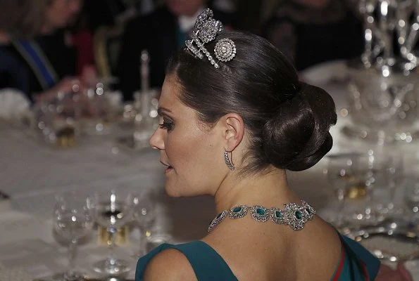 Princess Sofia wore Zetterberg Couture Adele Silk Top and Adele Lace Skirt. Crown Princess Victoria wore a new gown. Diamond tiara