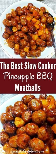 Slow Cooker Pineapple BBQ Meatballs