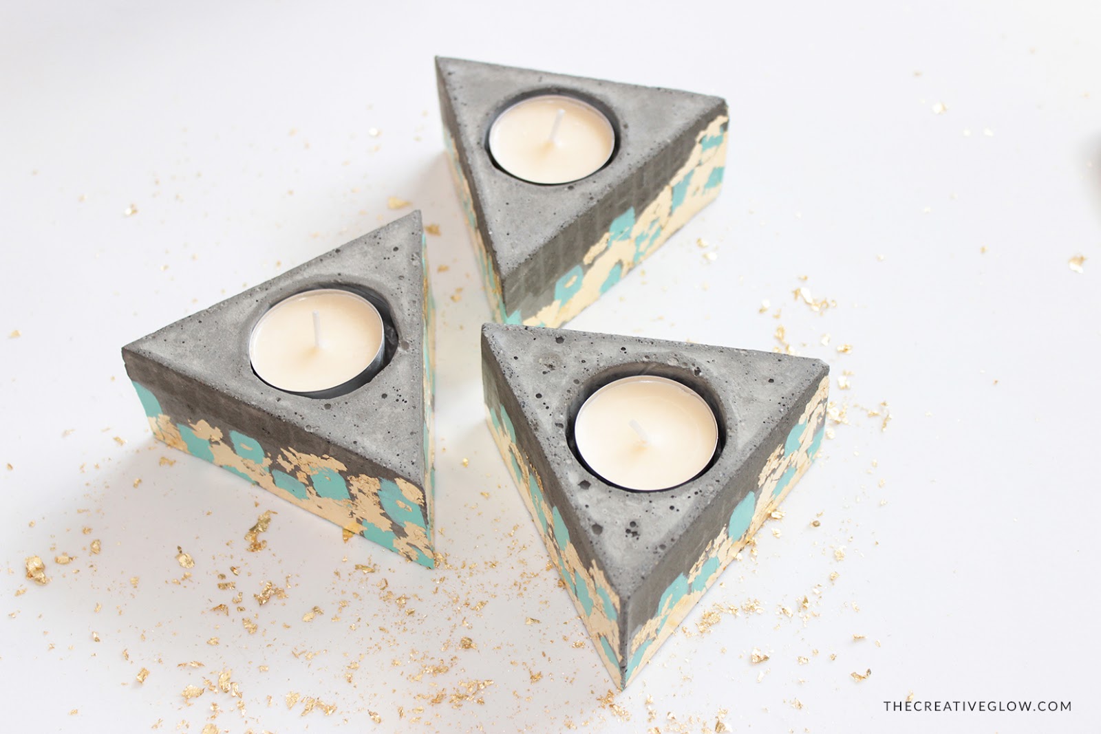 DIY Geometric Cement Candle Holders The Creative Glow DIY Geometric