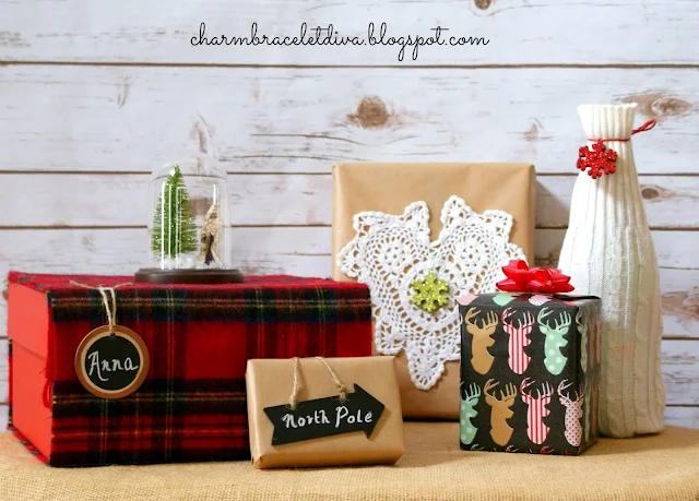 Christmas gifts wrap tags bows
