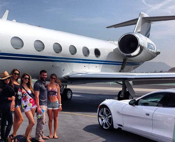 Dan bilzerian with his girls, private jet and luxury car