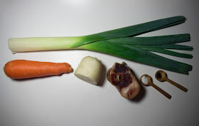 Sopa con setas shitake, pollo y verduras - ingredientes