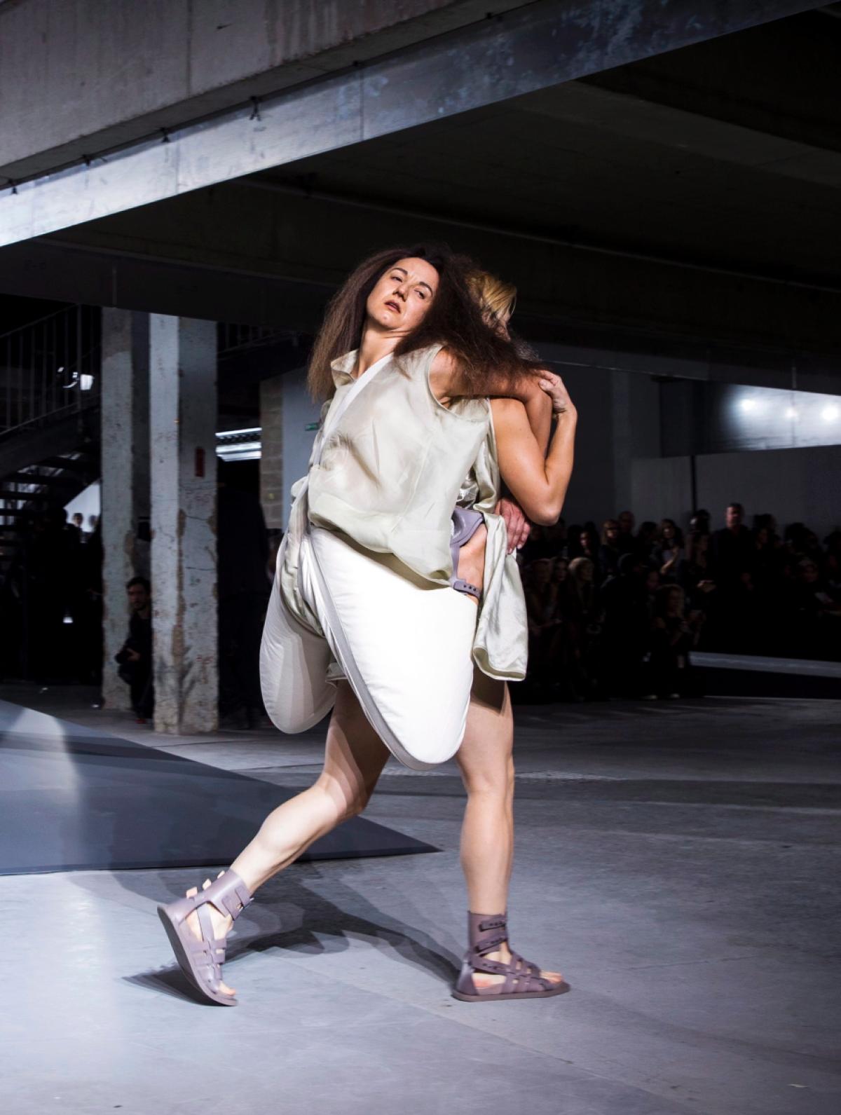 Rick Owens' models wear other models on the runway...lol (photos)