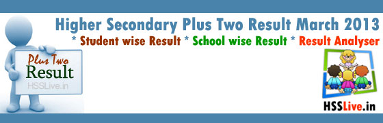 Higher Secondary Plus Two Result March 2013