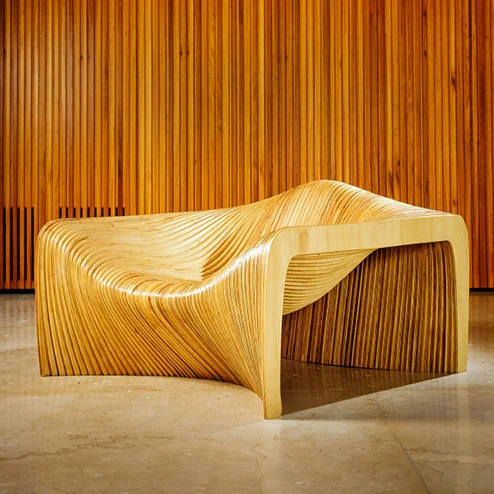 Desain kursi santai berbahan bambu