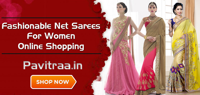 Buy Latest Fashion Designer Indian Party Wear Net Sarees Online Shopping Collection with Discount Offer Price Cost Rate at Pavitraa.in