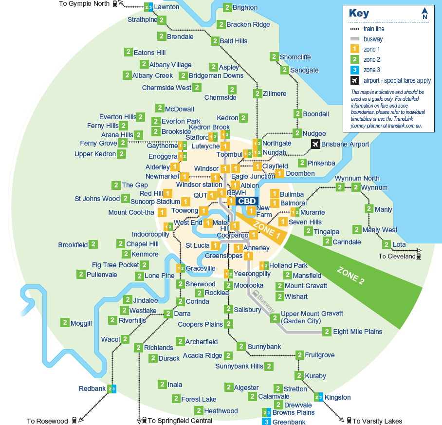 布里斯本-交通-Zone-Map-地圖-介紹-黃金海岸-巴士-公車-火車-渡輪-輕軌-Brisbane-Gold-Coast-Public-Transport