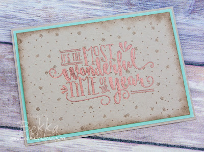 Copper Embossing on Crumb Cake for a Wonderful Year Christmas Card