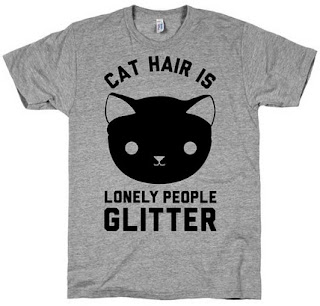 Cat Hair Is Lonely People Glitter T-Shirt Image: Cat Hair Is Lonely People Glitter T-Shirt