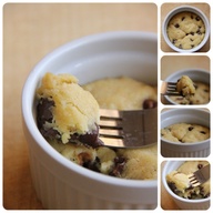 Single serving deep dish chocolate chip cookie