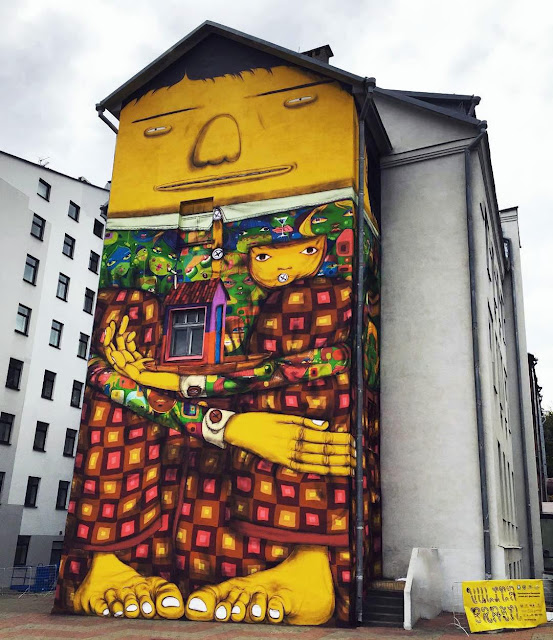 While we last heard from them in Denmark last month, Os Gemeos are now in Belarus where they just finished working on a brand new mural somewhere on the streets of Minsk.