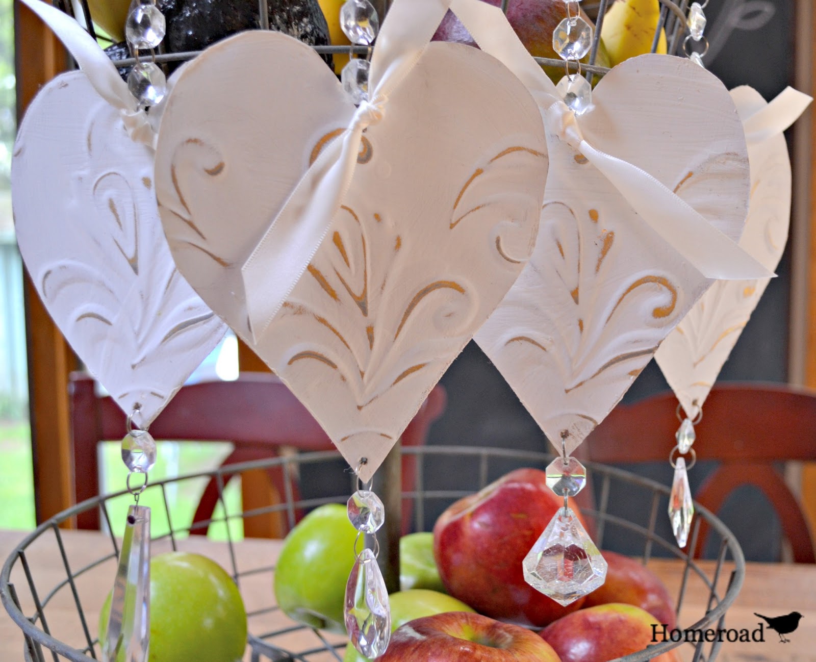 Tin Tile Heart Ornaments