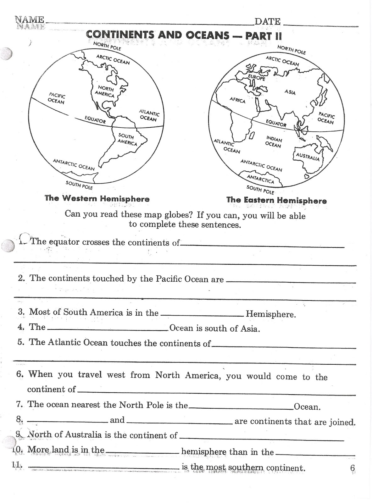 Free Printable Geography Worksheets Dive Into The World Of 