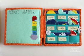 Handmade cloth quiet busy book for Sergio, weather, развивающая книжка