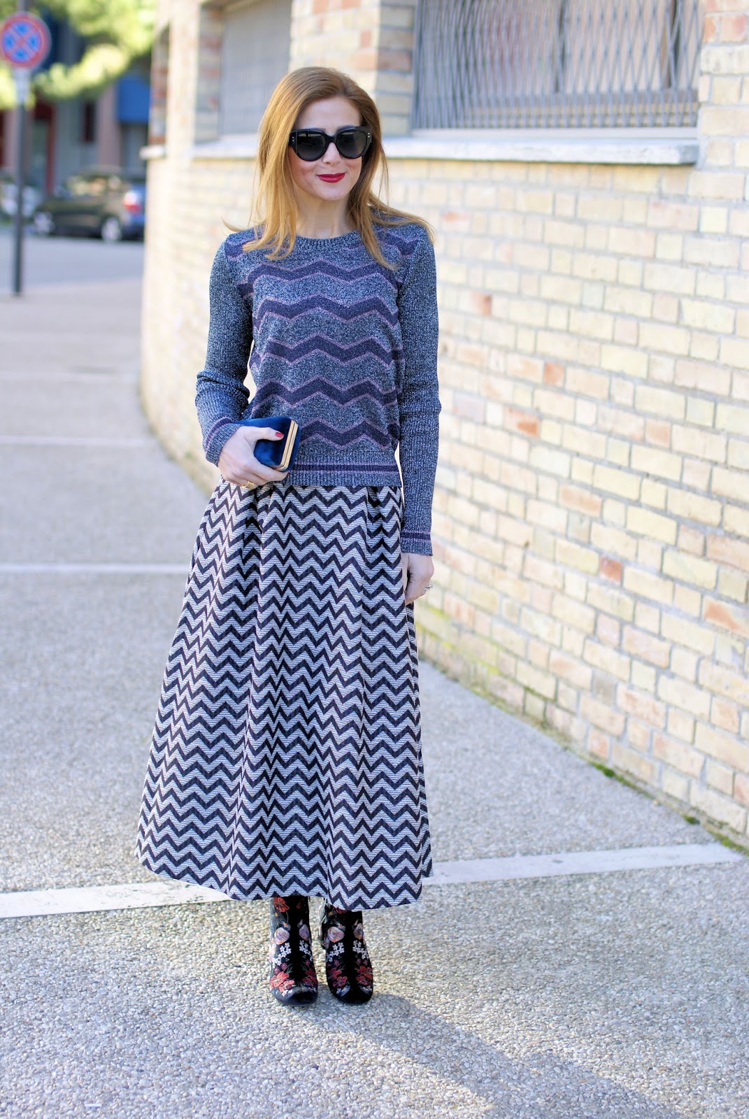 Winter holidays look: double chevron print | Fashion and Cookies ...