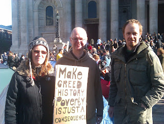 Stuart outside St Pauls at Occupy LSX in 2011