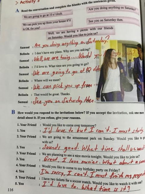 8. Sınıf Tutku Yayınları İngilizce 116. Sayfa Self Study Activites Cevapları