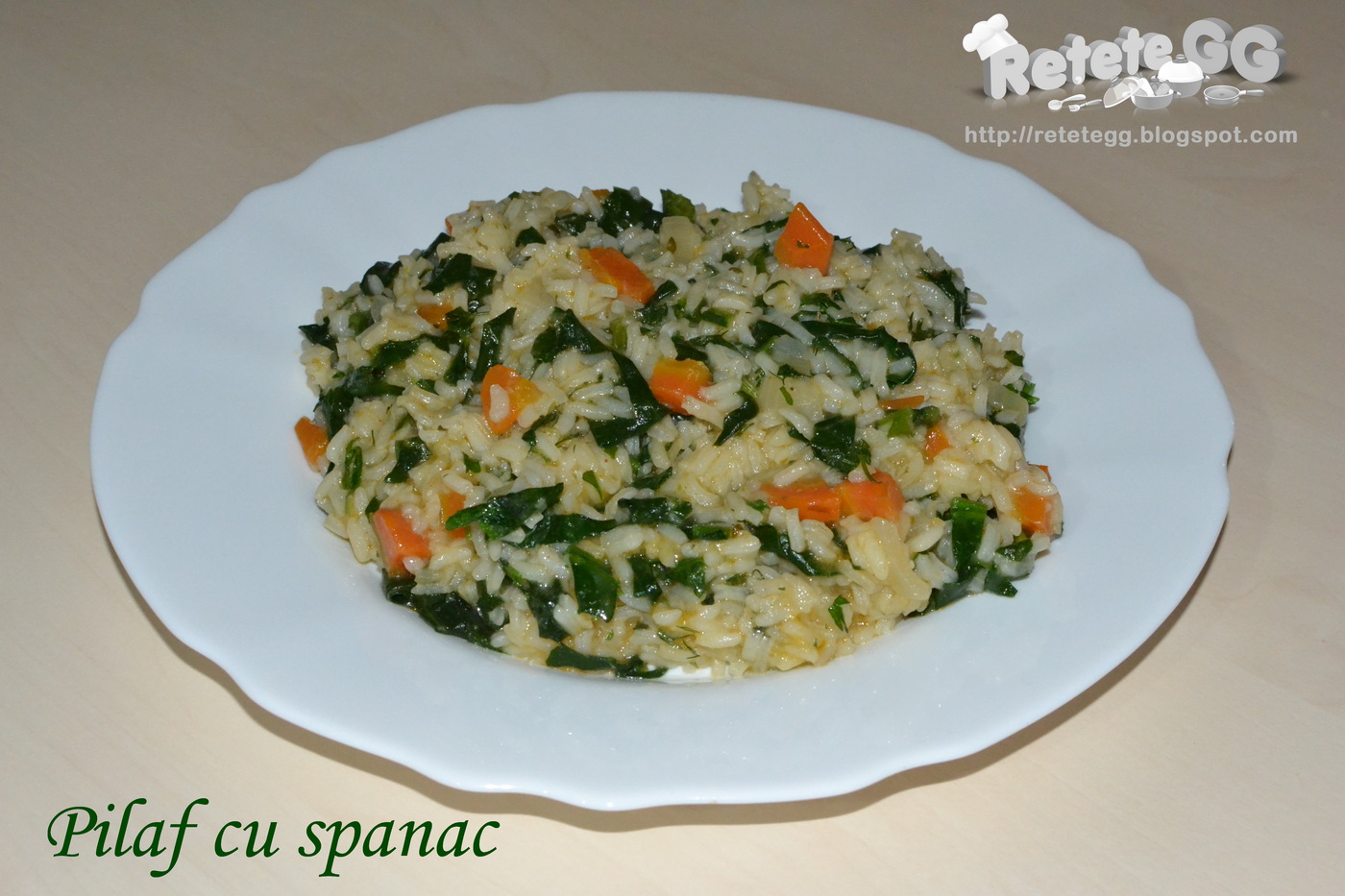 Retete gustoase si garnisite Pilaf cu spanac