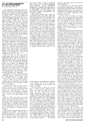 U.S. Air Force Censorship of The UFO Sightings (Pg 4) - True Magazine Jan 1965
